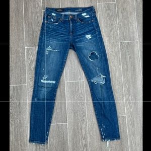 J.CREW ripped toothpick jeans; SIZE 26